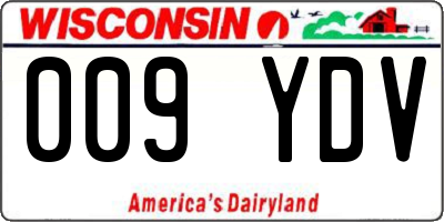 WI license plate 009YDV