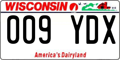 WI license plate 009YDX