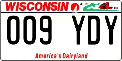 WI license plate 009YDY