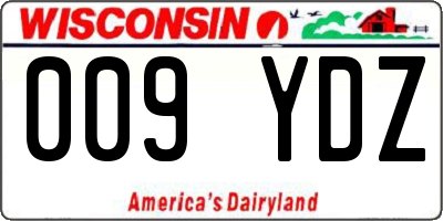 WI license plate 009YDZ