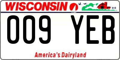 WI license plate 009YEB
