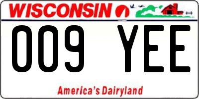 WI license plate 009YEE