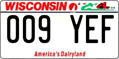 WI license plate 009YEF