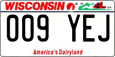 WI license plate 009YEJ