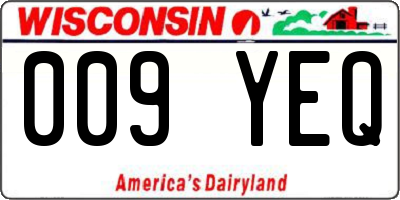 WI license plate 009YEQ