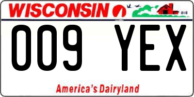WI license plate 009YEX