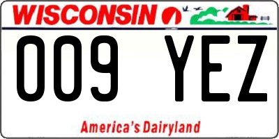 WI license plate 009YEZ