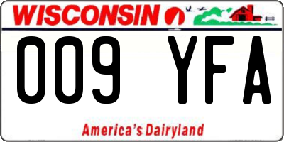 WI license plate 009YFA