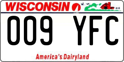 WI license plate 009YFC
