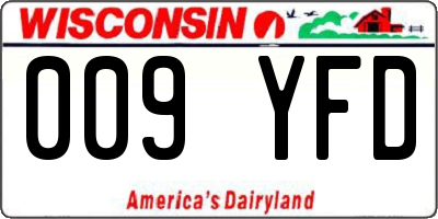 WI license plate 009YFD