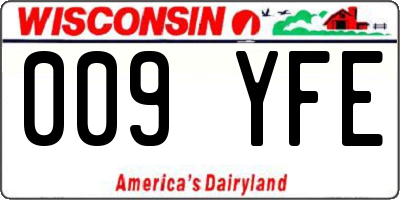 WI license plate 009YFE