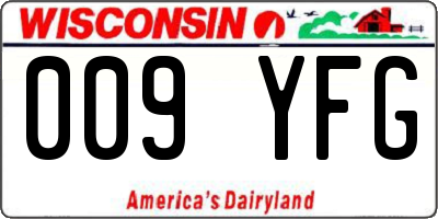 WI license plate 009YFG