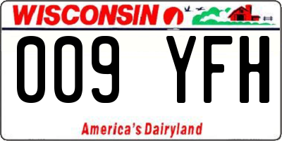WI license plate 009YFH