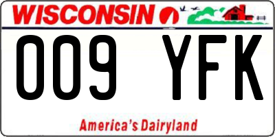 WI license plate 009YFK