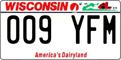 WI license plate 009YFM