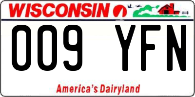 WI license plate 009YFN