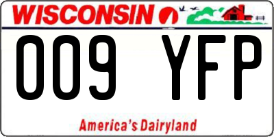 WI license plate 009YFP