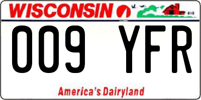 WI license plate 009YFR