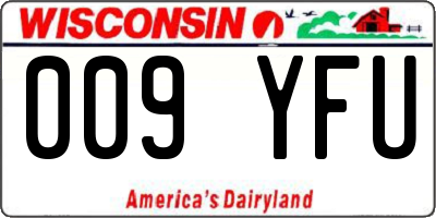 WI license plate 009YFU