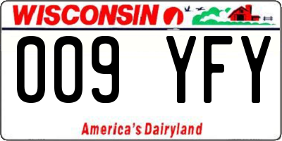 WI license plate 009YFY