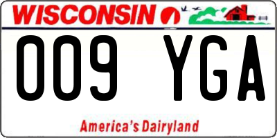 WI license plate 009YGA