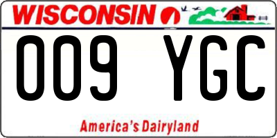 WI license plate 009YGC