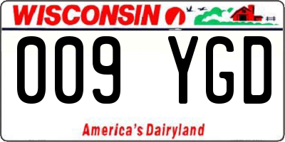WI license plate 009YGD