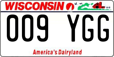 WI license plate 009YGG