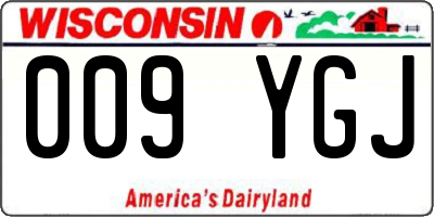 WI license plate 009YGJ