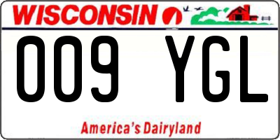 WI license plate 009YGL