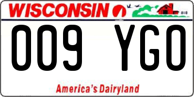 WI license plate 009YGO