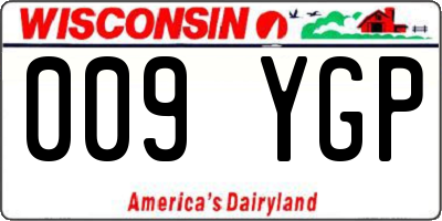 WI license plate 009YGP