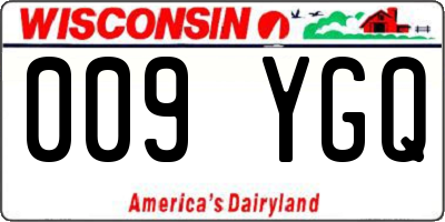 WI license plate 009YGQ