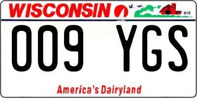 WI license plate 009YGS