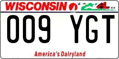 WI license plate 009YGT