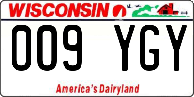 WI license plate 009YGY