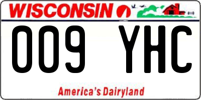 WI license plate 009YHC