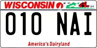 WI license plate 010NAI