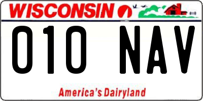 WI license plate 010NAV