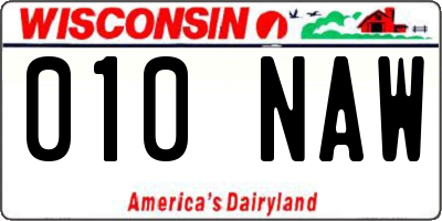 WI license plate 010NAW