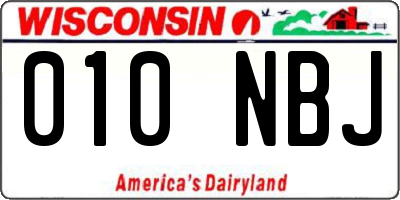 WI license plate 010NBJ