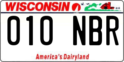 WI license plate 010NBR