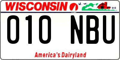 WI license plate 010NBU