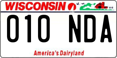 WI license plate 010NDA