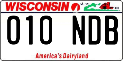 WI license plate 010NDB