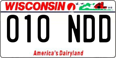 WI license plate 010NDD