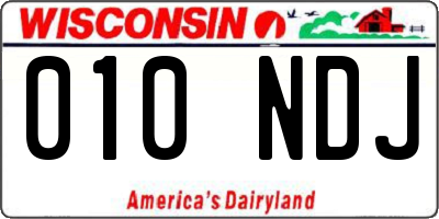 WI license plate 010NDJ