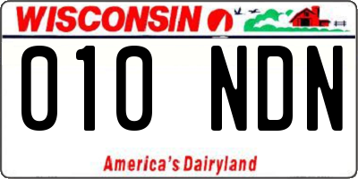 WI license plate 010NDN