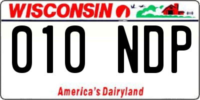 WI license plate 010NDP