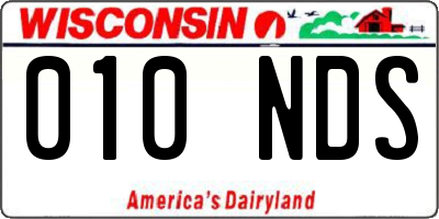 WI license plate 010NDS
